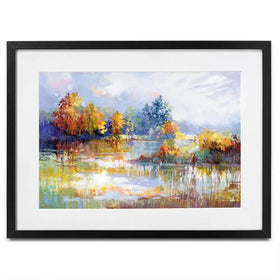 A Moment In The Autumn Glow Framed Art Print A Moment In The Autumn Glow Framed Art Print wall art product Leon Devenice