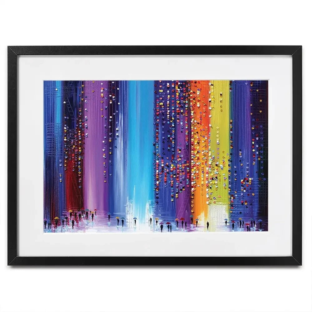 A Rainy Walk Framed Art Print A Rainy Walk Framed Art Print wall art product Ekaterina Ermilkina