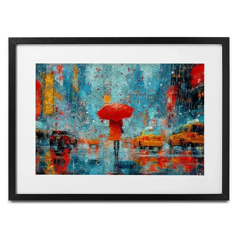 A Walk In Rainy New York Framed Art Print A Walk In Rainy New York Framed Art Print wall art product ChiliMili / Shutterstock