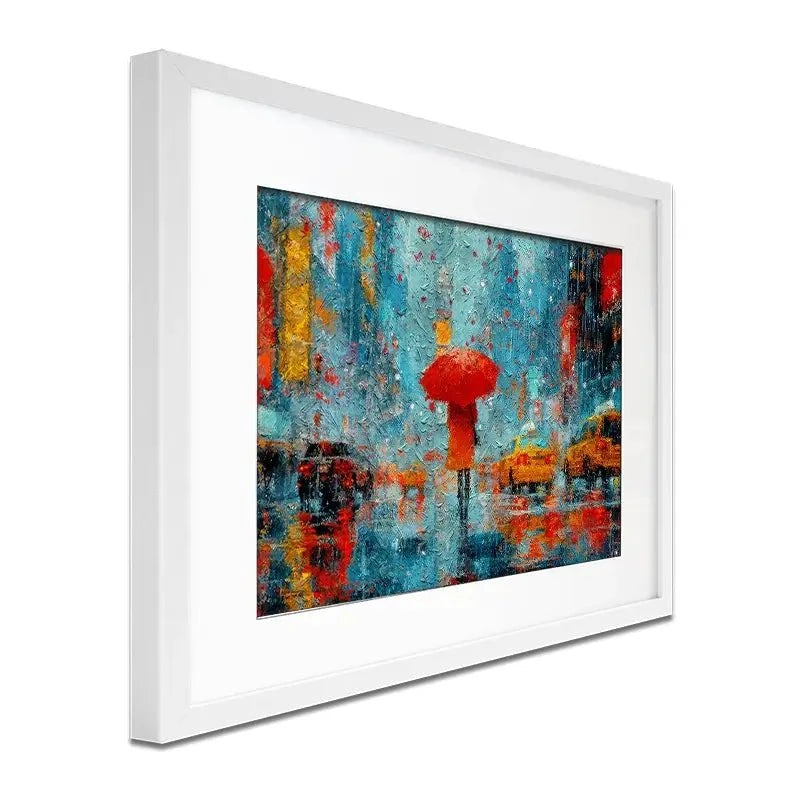 A Walk In Rainy New York Framed Art Print A Walk In Rainy New York Framed Art Print wall art product ChiliMili / Shutterstock