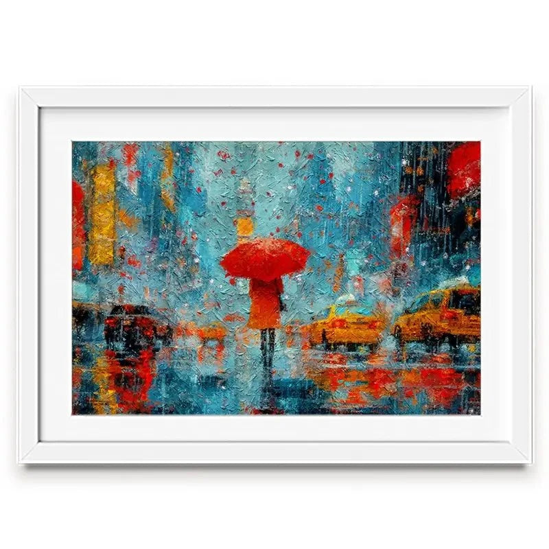 A Walk In Rainy New York Framed Art Print A Walk In Rainy New York Framed Art Print wall art product ChiliMili / Shutterstock