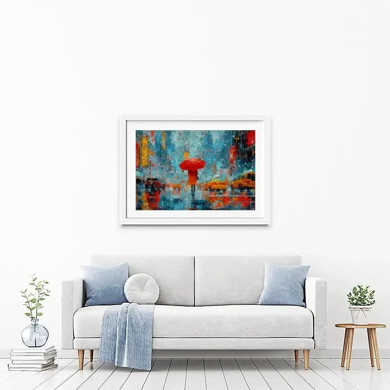 A Walk In Rainy New York Framed Art Print A Walk In Rainy New York Framed Art Print wall art product ChiliMili / Shutterstock