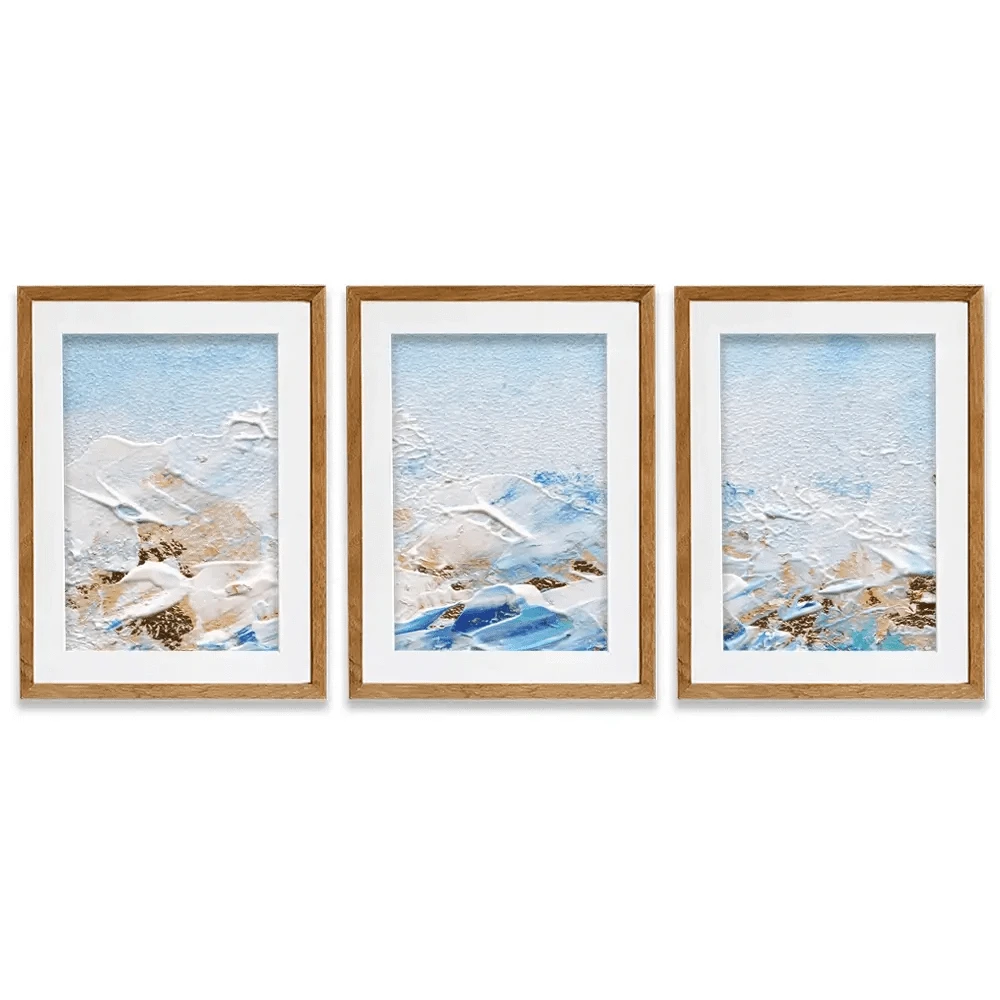 Abstract Azure Framed Art Print Trio Abstract Azure Framed Art Print Trio wall art product Rudchenko Liliia / Shutterstock