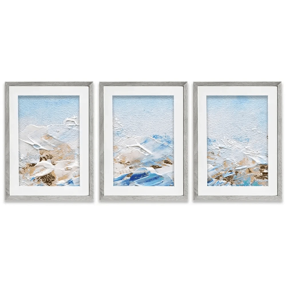Abstract Azure Framed Art Print Trio Abstract Azure Framed Art Print Trio wall art product Rudchenko Liliia / Shutterstock
