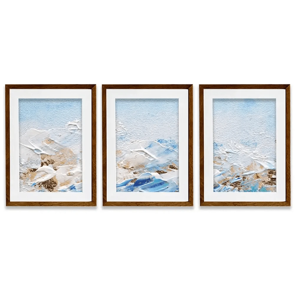 Abstract Azure Framed Art Print Trio Abstract Azure Framed Art Print Trio wall art product Rudchenko Liliia / Shutterstock