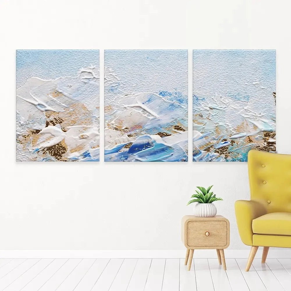 Abstract Azure Trio Canvas Print Abstract Azure Trio Canvas Print wall art product Rudchenko Liliia / Shutterstock