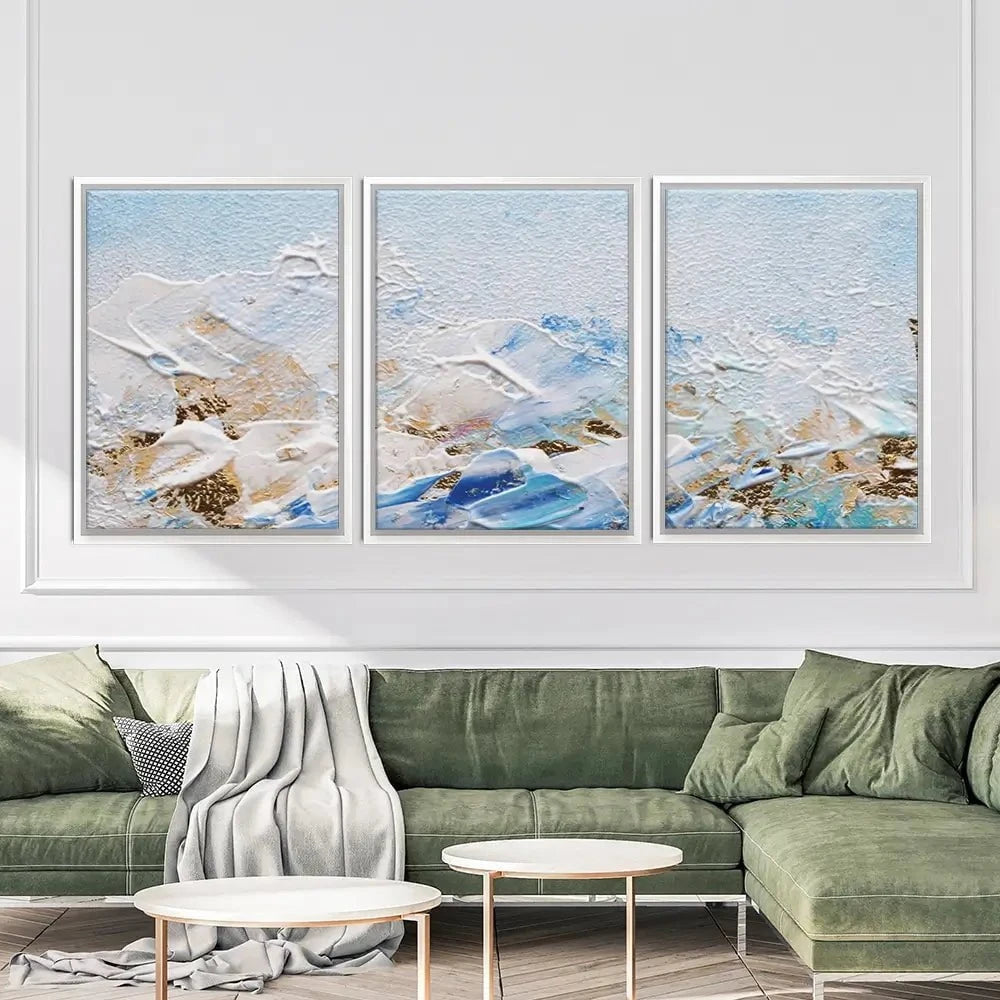 Abstract Azure Trio Canvas Print Abstract Azure Trio Canvas Print wall art product Rudchenko Liliia / Shutterstock