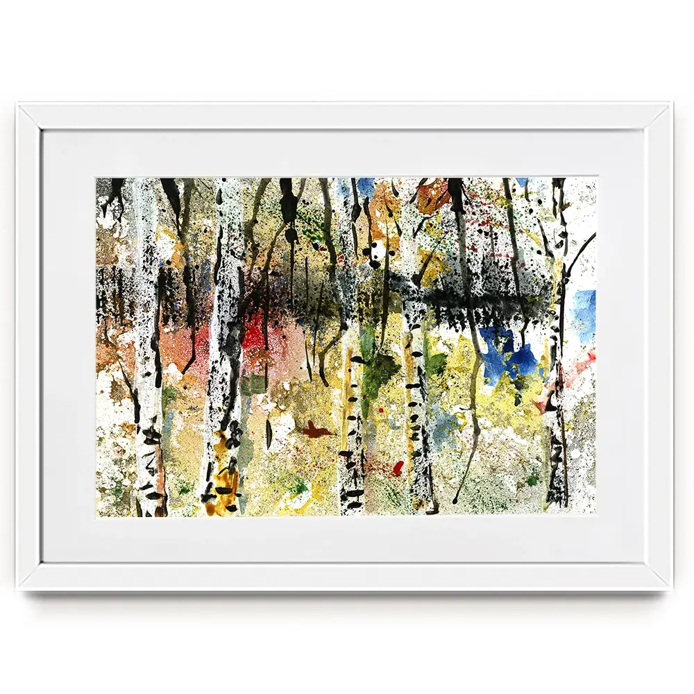 Abstract Birch Forest Framed Art Print Abstract Birch Forest Framed Art Print wall art product Papster / Shutterstock