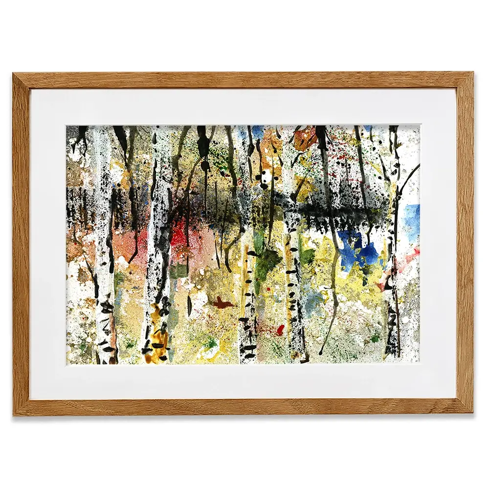 Abstract Birch Forest Framed Art Print Abstract Birch Forest Framed Art Print wall art product Papster / Shutterstock
