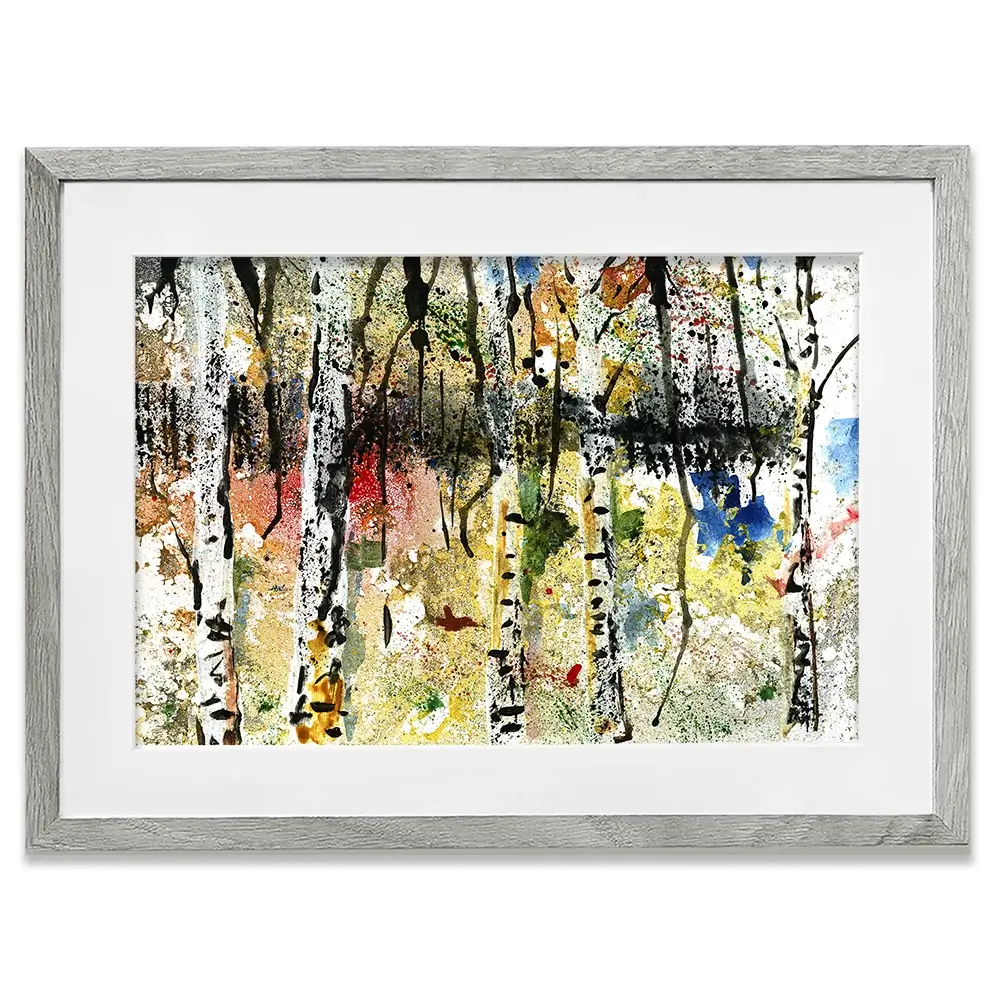 Abstract Birch Forest Framed Art Print Abstract Birch Forest Framed Art Print wall art product Papster / Shutterstock