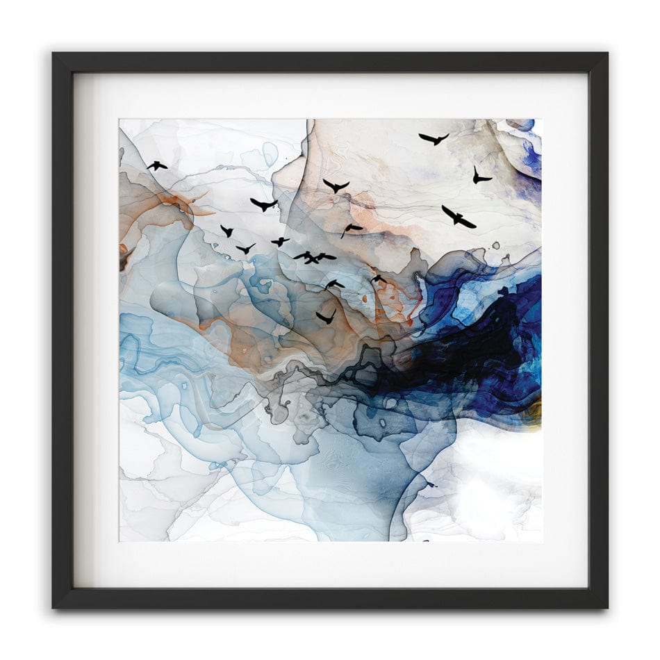 Abstract Birds Square Framed Art Print wall art product Independent