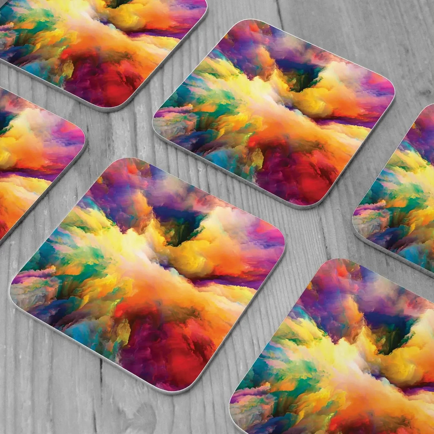 Abstract Colour Explosion Coaster Set Abstract Colour Explosion Coaster Set | Abstract colour explosion art wall art product agsandrew / Shutterstock