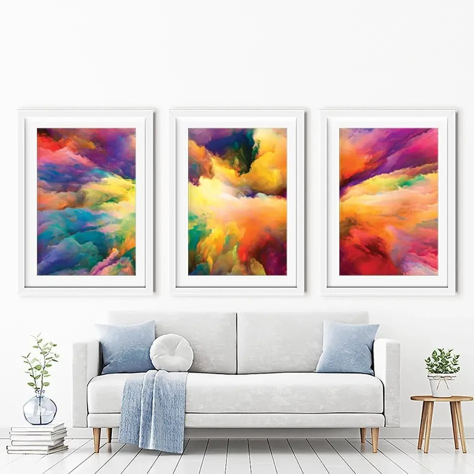 Abstract Colour Explosion Framed Art Print Trio Abstract Colour Explosion Framed Art Print Trio wall art product agsandrew / Shutterstock