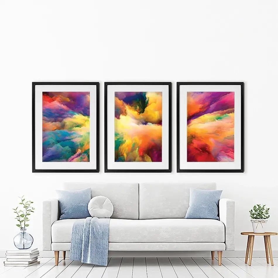 Abstract Colour Explosion Framed Art Print Trio Abstract Colour Explosion Framed Art Print Trio wall art product agsandrew / Shutterstock