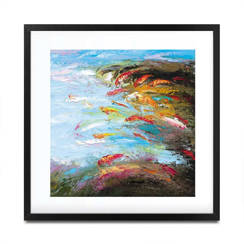 Abstract Fish Square Framed Art Print Abstract Fish Square Framed Art Print wall art product Artone Graphica / Shutterstock