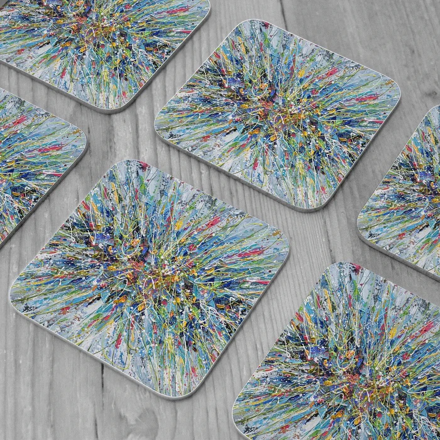 Abstract Floral Bouquet Coaster Set Abstract Floral Bouquet Coaster Set | Abstract Floral Art Coasters wall art product Olga Tkachyk