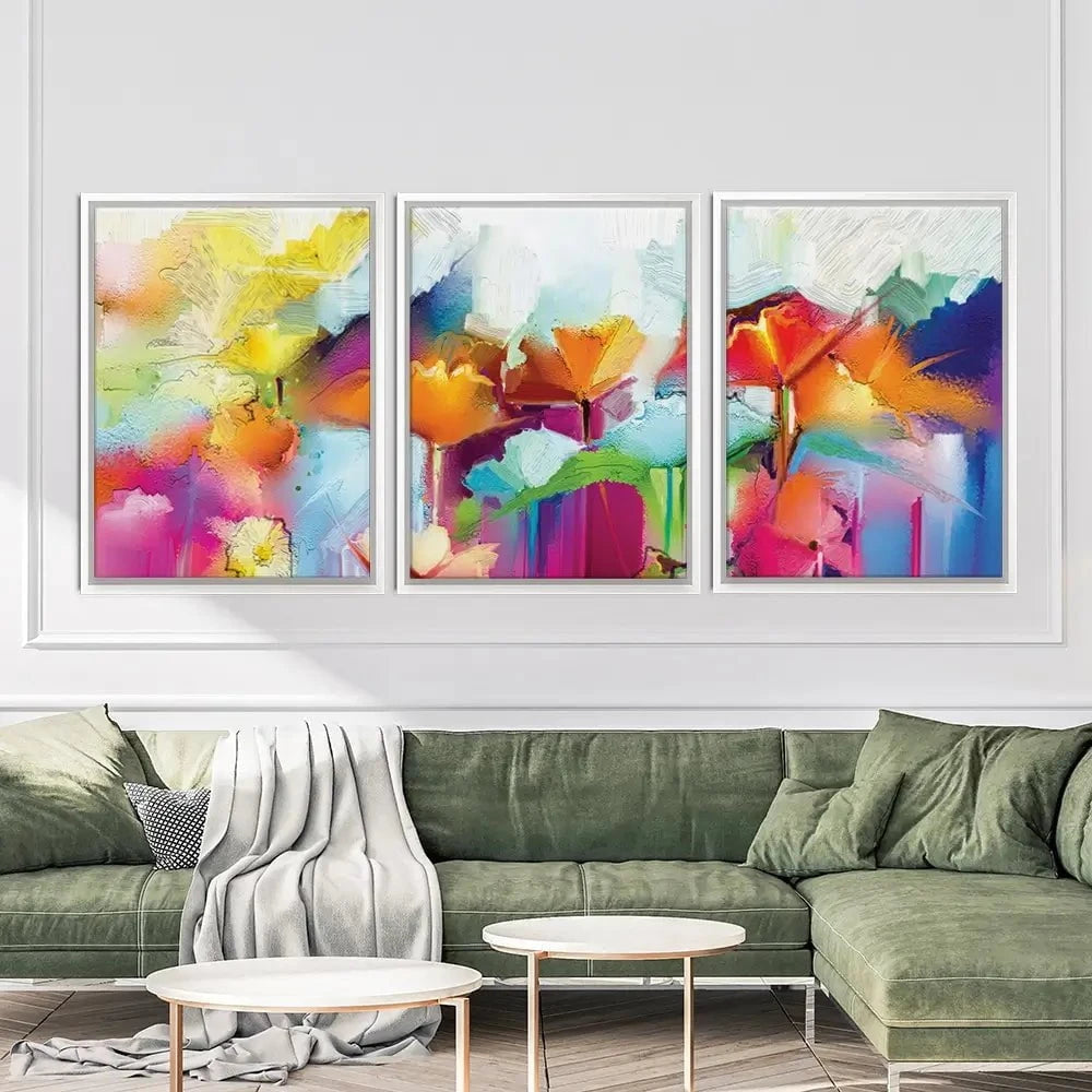 Abstract Flowers Trio Canvas Print Abstract Flowers Trio Canvas Print wall art product pluie_r / Shutterstock