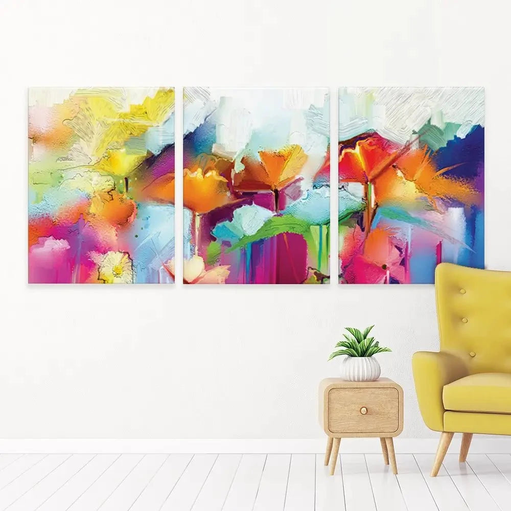 Abstract Flowers Trio Canvas Print Abstract Flowers Trio Canvas Print wall art product pluie_r / Shutterstock