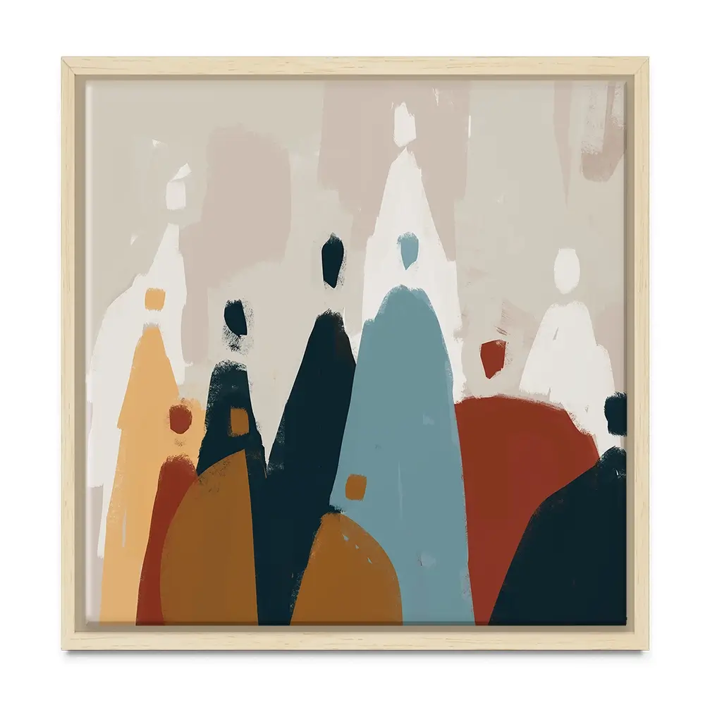 Abstract Group Of People Square Canvas Print Abstract Group Of People Square Canvas Print wall art product Cassette Bleue / Shutterstock