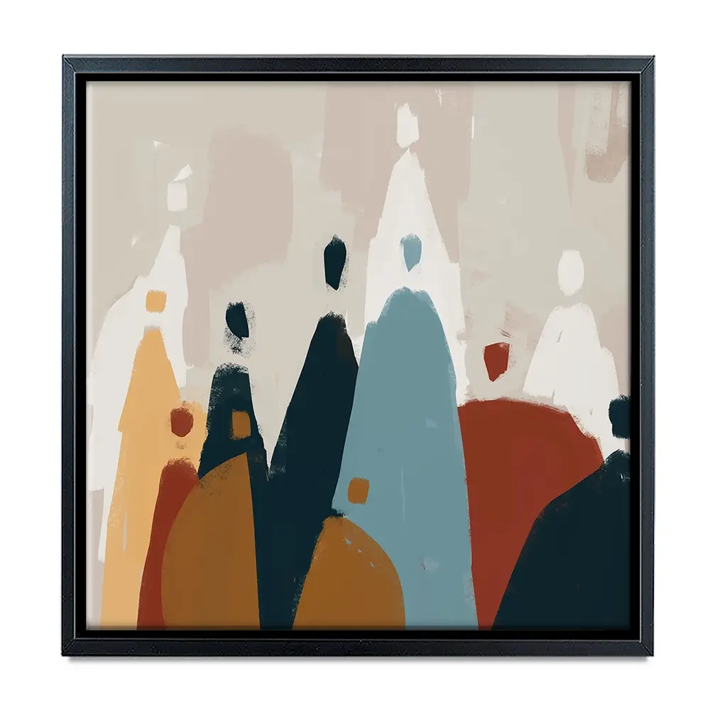 Abstract Group Of People Square Canvas Print Abstract Group Of People Square Canvas Print wall art product Cassette Bleue / Shutterstock