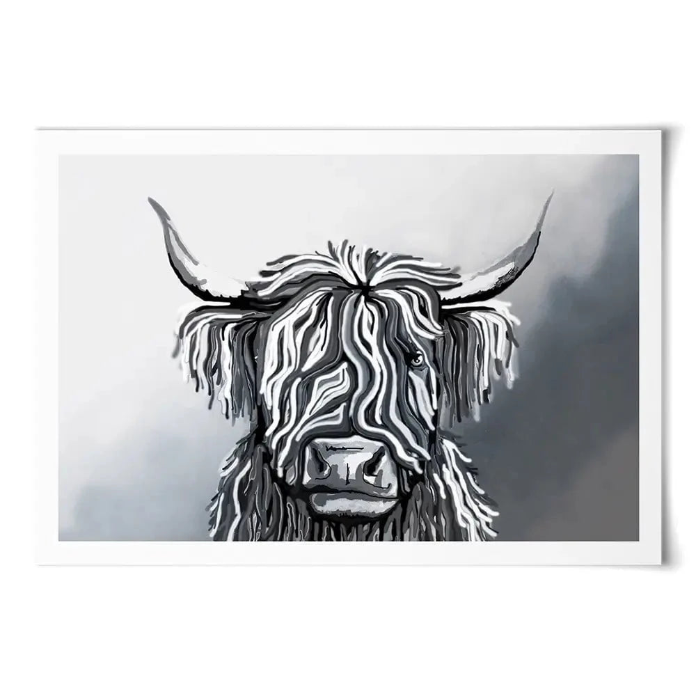Abstract Highland Cow Art Print Abstract Highland Cow Art Print | Abstract Highland Cow Art Posters wall art product Independent