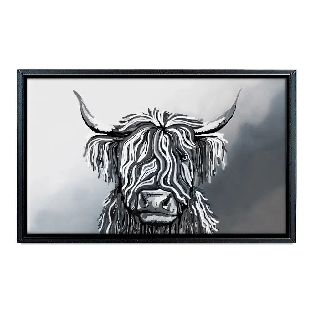 Abstract Highland Cow Canvas Print Abstract Highland Cow Canvas Print | Abstract Highland Cow Canvas Art wall art product Independent