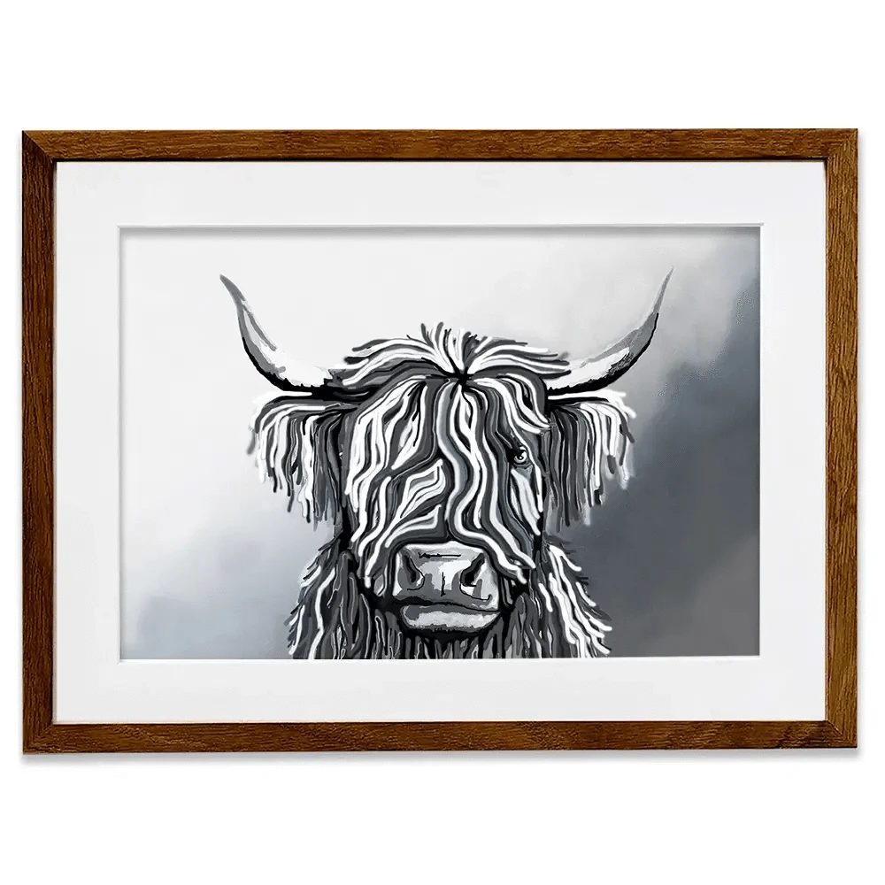 Abstract Highland Cow Framed Art Print Abstract Highland Cow Framed Art Print | Abstract Highland Cow Framed wall art product Independent