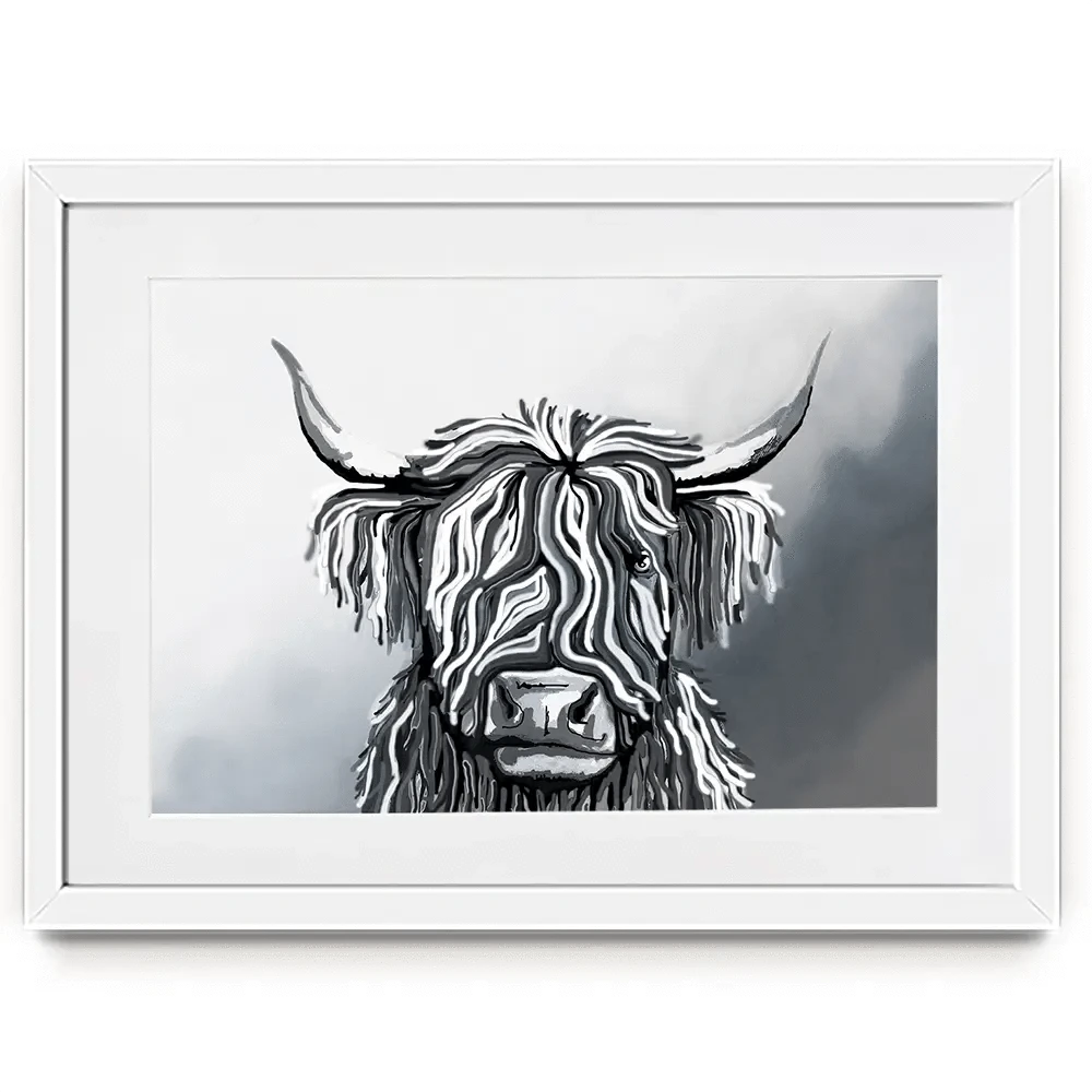 Abstract Highland Cow Framed Art Print Abstract Highland Cow Framed Art Print | Abstract Highland Cow Framed wall art product Independent