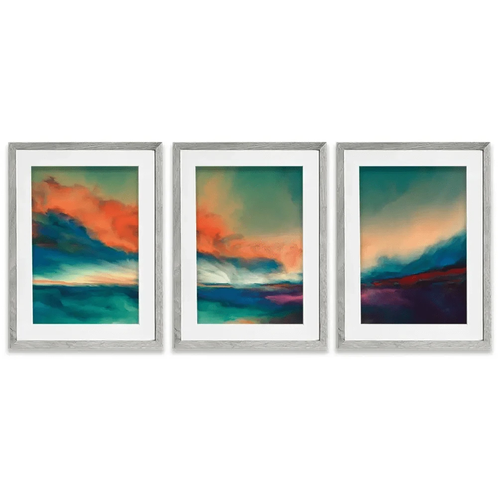 Abstract Sunset Framed Art Print Trio Abstract Sunset Framed Art Print Trio wall art product agsandrew / Shutterstock
