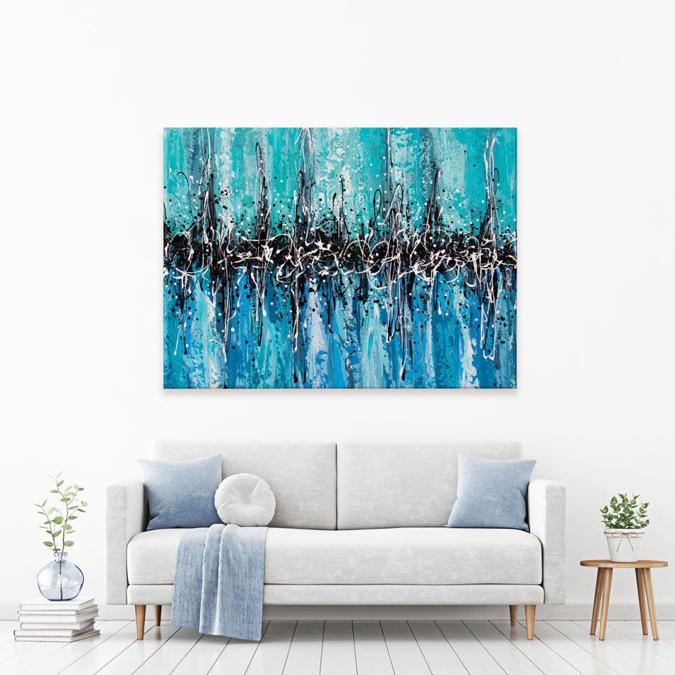 Abstract Teal Canvas Print wall art product Olga Tkachyk