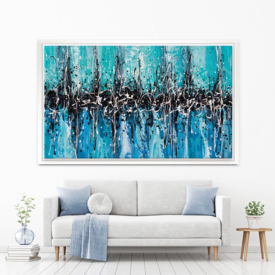 Abstract Teal Canvas Print wall art product Olga Tkachyk