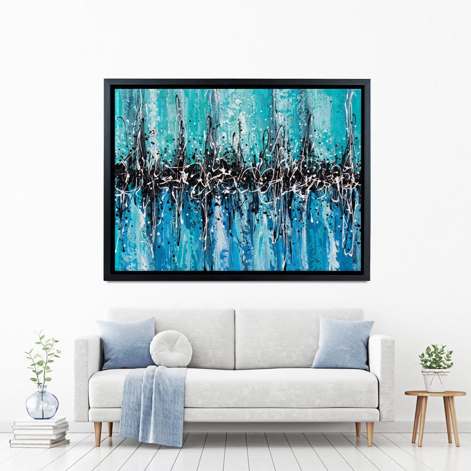 Abstract Teal Canvas Print wall art product Olga Tkachyk