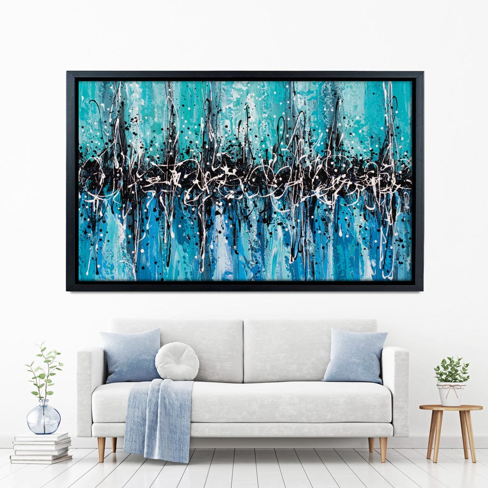 Abstract Teal Canvas Print wall art product Olga Tkachyk