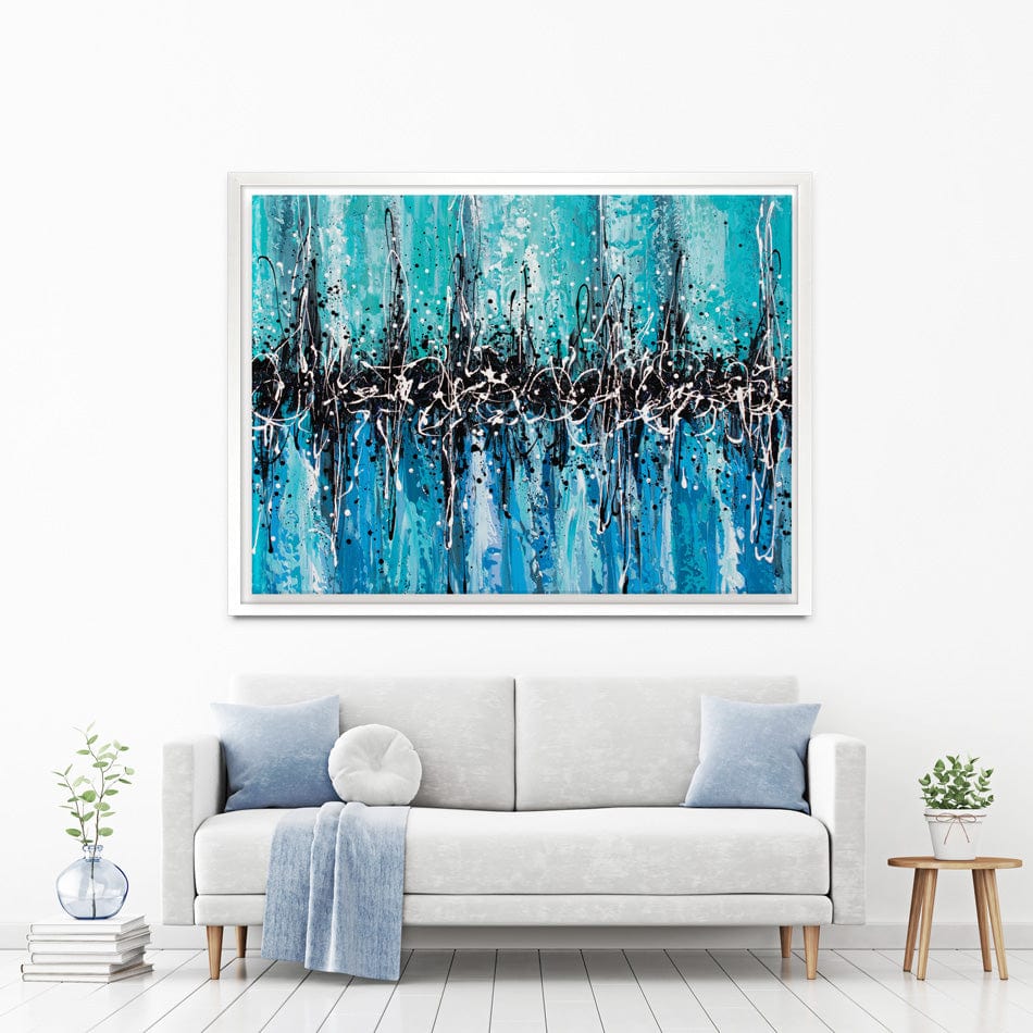 Abstract Teal Canvas Print wall art product Olga Tkachyk