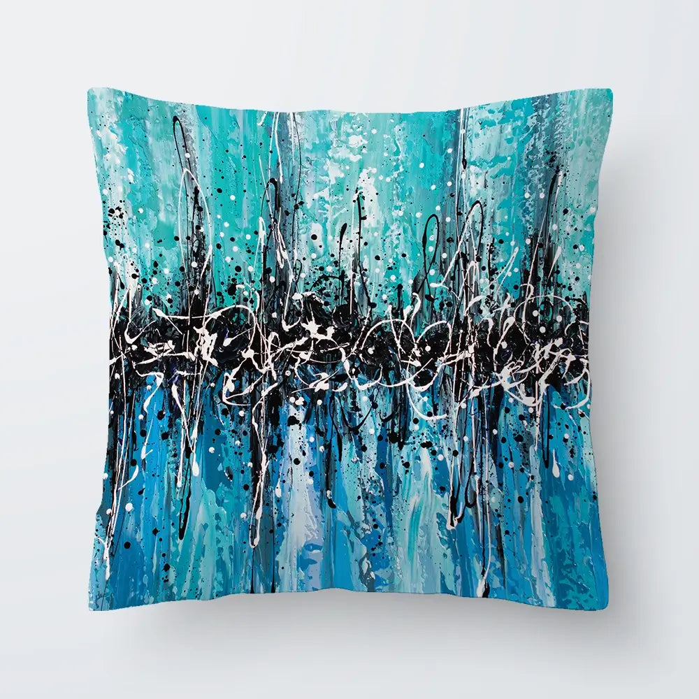Abstract Teal Cushion Abstract Teal Cushion wall art product Art Print Shop