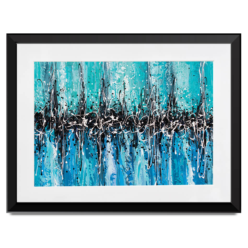 Abstract Teal Framed Art Print Abstract Teal Framed Art Print wall art product Olga Tkachyk