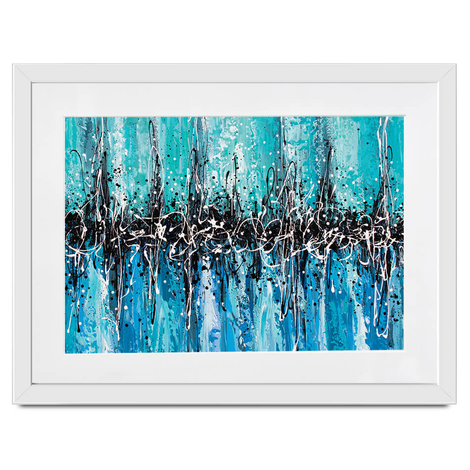 Abstract Teal Framed Art Print Abstract Teal Framed Art Print wall art product Olga Tkachyk