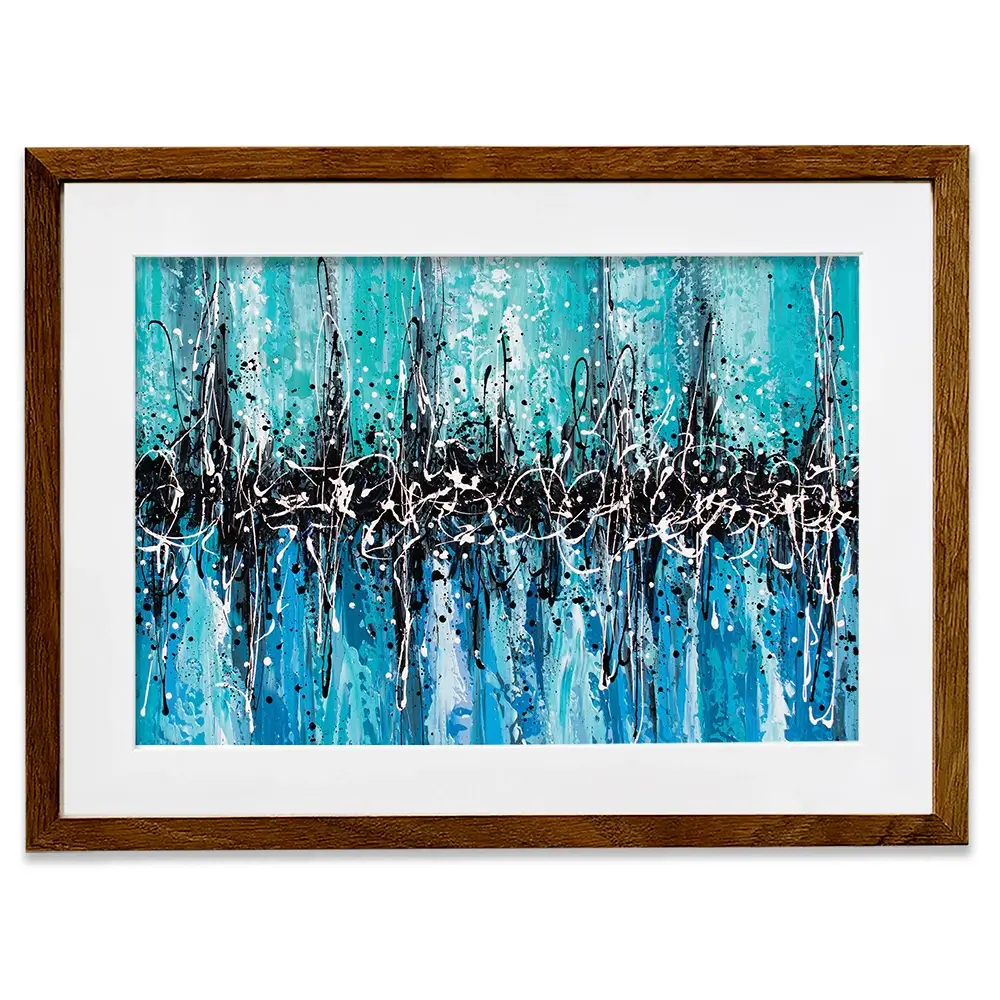 Abstract Teal Framed Art Print Abstract Teal Framed Art Print wall art product Olga Tkachyk