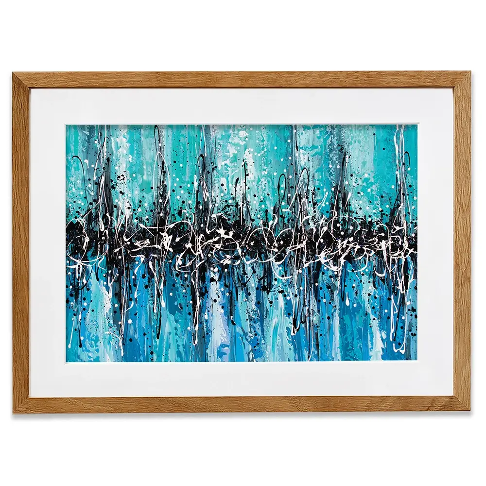 Abstract Teal Framed Art Print Abstract Teal Framed Art Print wall art product Olga Tkachyk