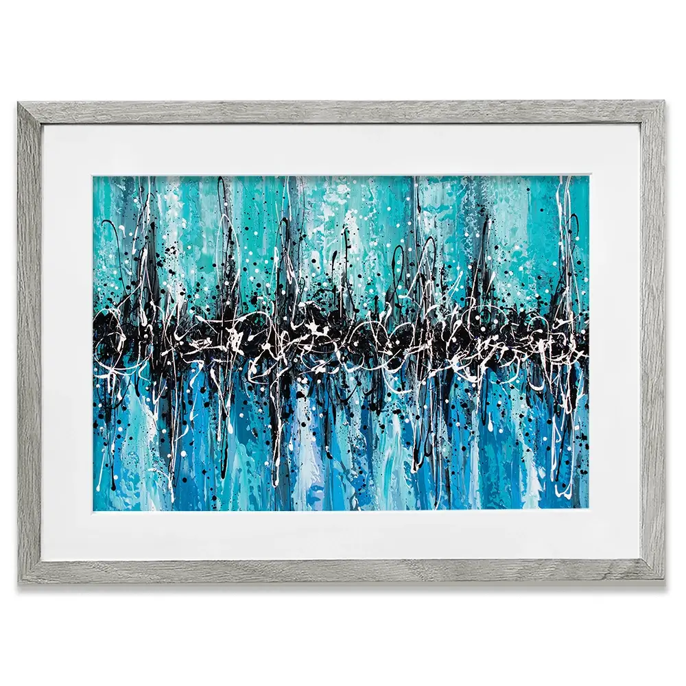 Abstract Teal Framed Art Print Abstract Teal Framed Art Print wall art product Olga Tkachyk
