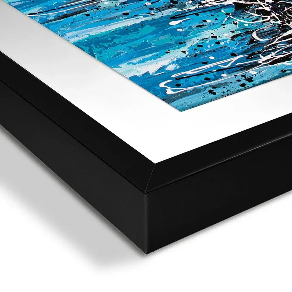 Abstract Teal Framed Art Print Abstract Teal Framed Art Print wall art product Olga Tkachyk