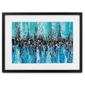 Abstract Teal Framed Art Print Abstract Teal Framed Art Print wall art product Olga Tkachyk