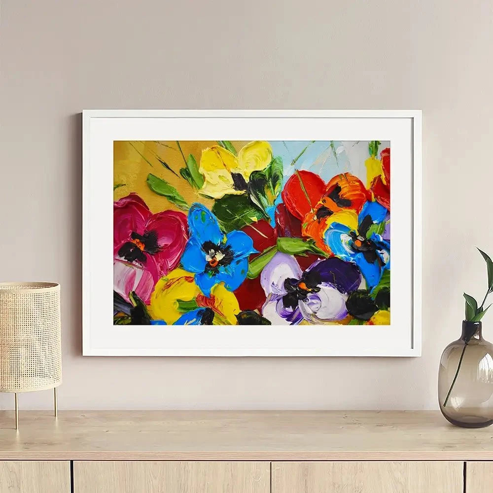 Acrylic Painted Flowers Framed Art Print Acrylic Painted Flowers Framed Art Print wall art product Victoria Denisova / Shutterstock