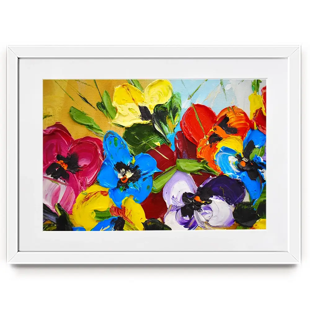 Acrylic Painted Flowers Framed Art Print Acrylic Painted Flowers Framed Art Print wall art product Victoria Denisova / Shutterstock