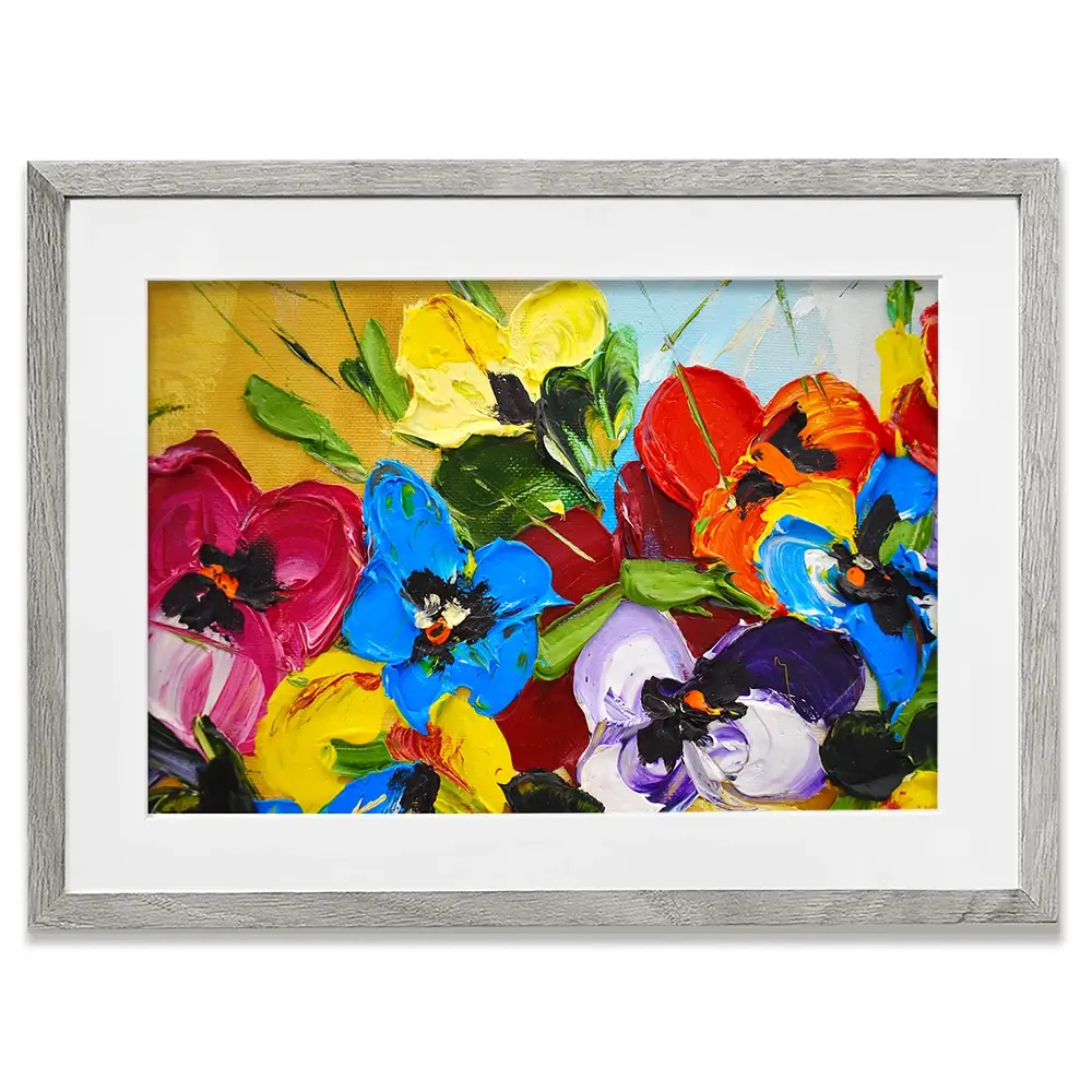 Acrylic Painted Flowers Framed Art Print Acrylic Painted Flowers Framed Art Print wall art product Victoria Denisova / Shutterstock