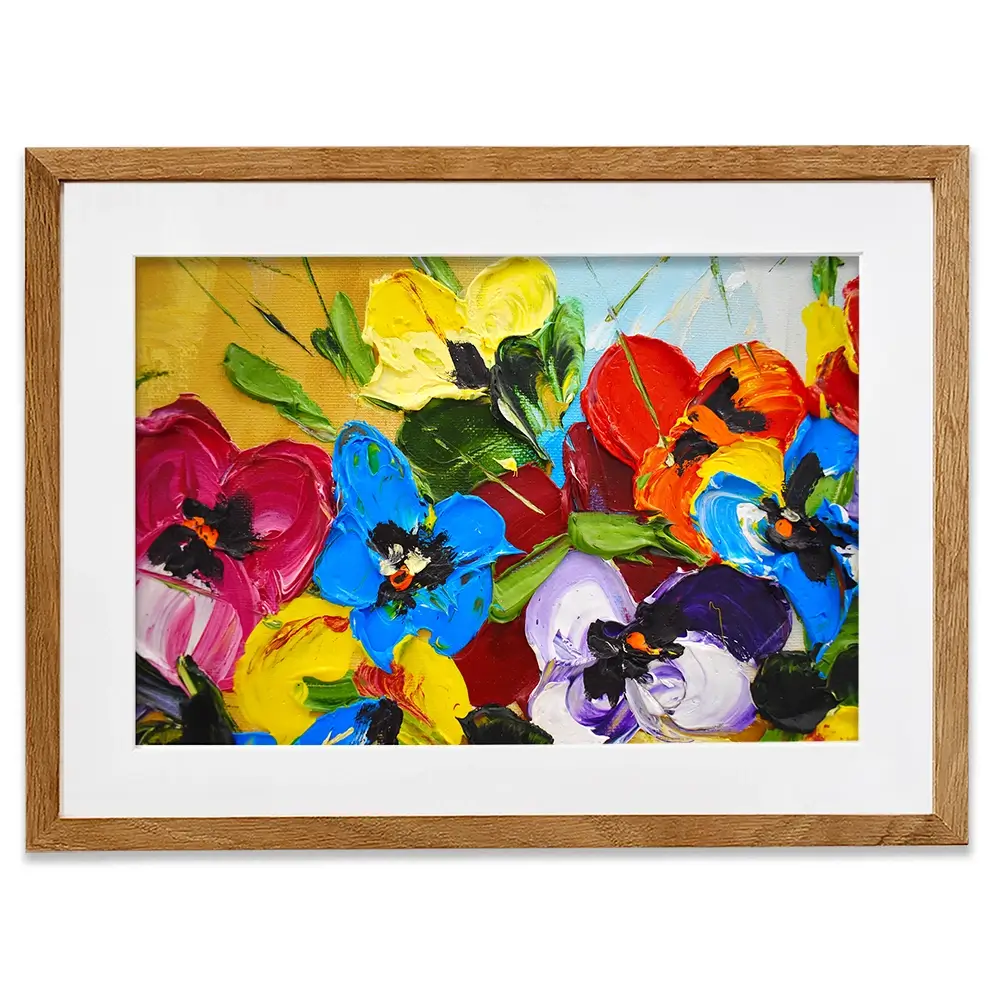 Acrylic Painted Flowers Framed Art Print Acrylic Painted Flowers Framed Art Print wall art product Victoria Denisova / Shutterstock