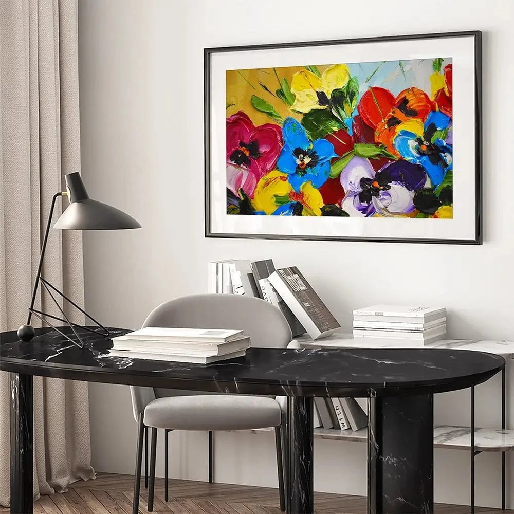 Acrylic Painted Flowers Framed Art Print Acrylic Painted Flowers Framed Art Print wall art product Victoria Denisova / Shutterstock