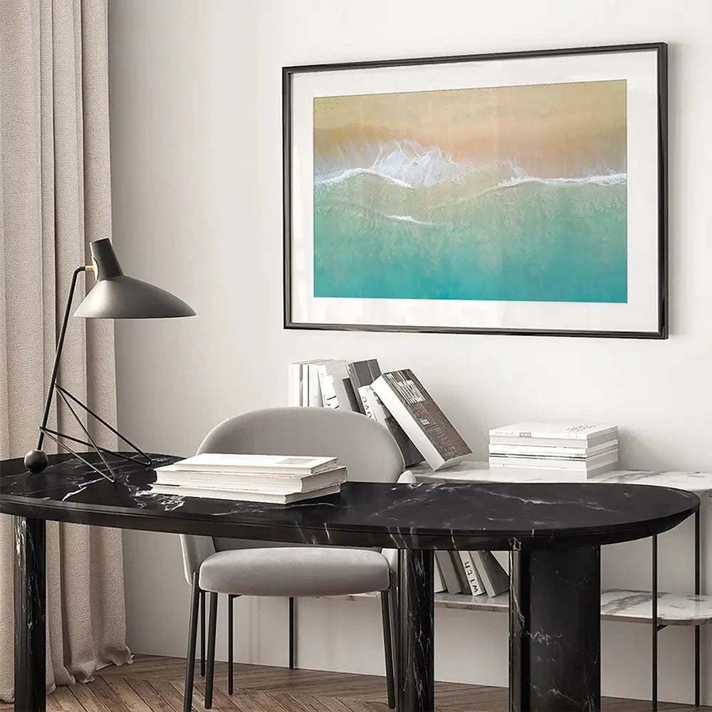 Aerial Wave Framed Art Print Aerial Wave Framed Art Print wall art product Zephyr_p / Shutterstock