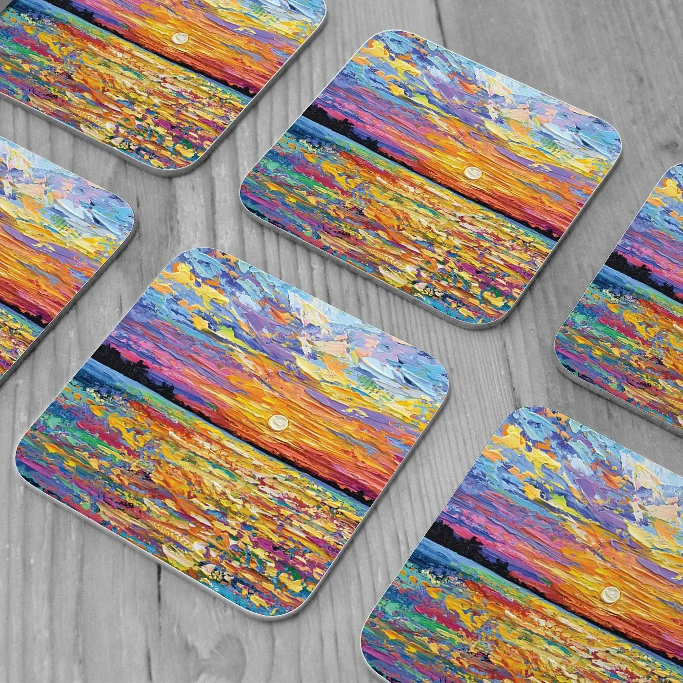 All Encompassing Sunset Coaster Set All Encompassing Sunset Coaster Set | All Encompassing Sunset Art Coasters wall art product Olga Tkachyk