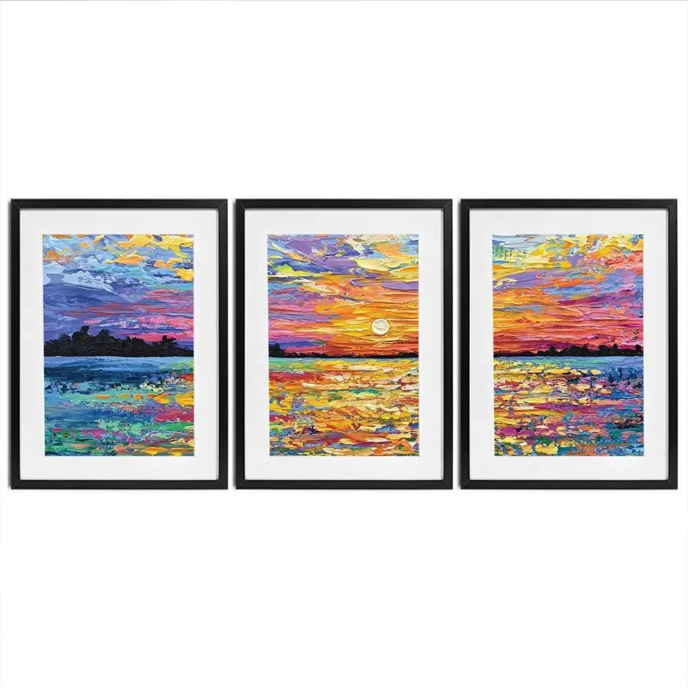 All Encompassing Sunset Framed Art Print Trio All Encompassing Sunset Framed Art Print Trio wall art product Olga Tkachyk